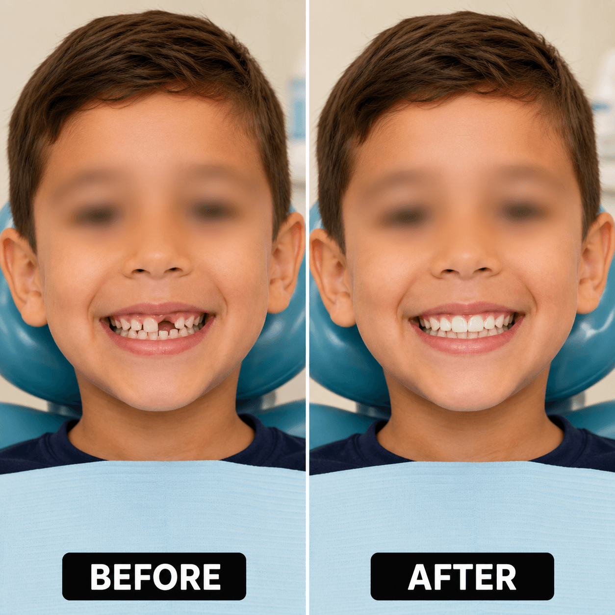 Child dental care smile visual