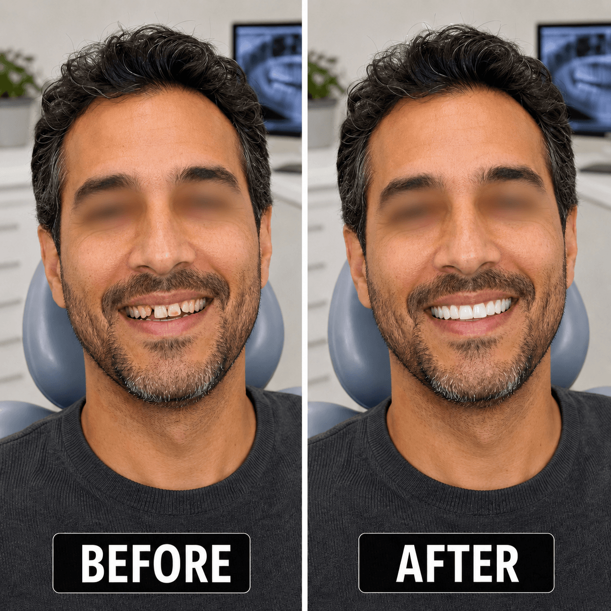 Dental crown smile restoration visual