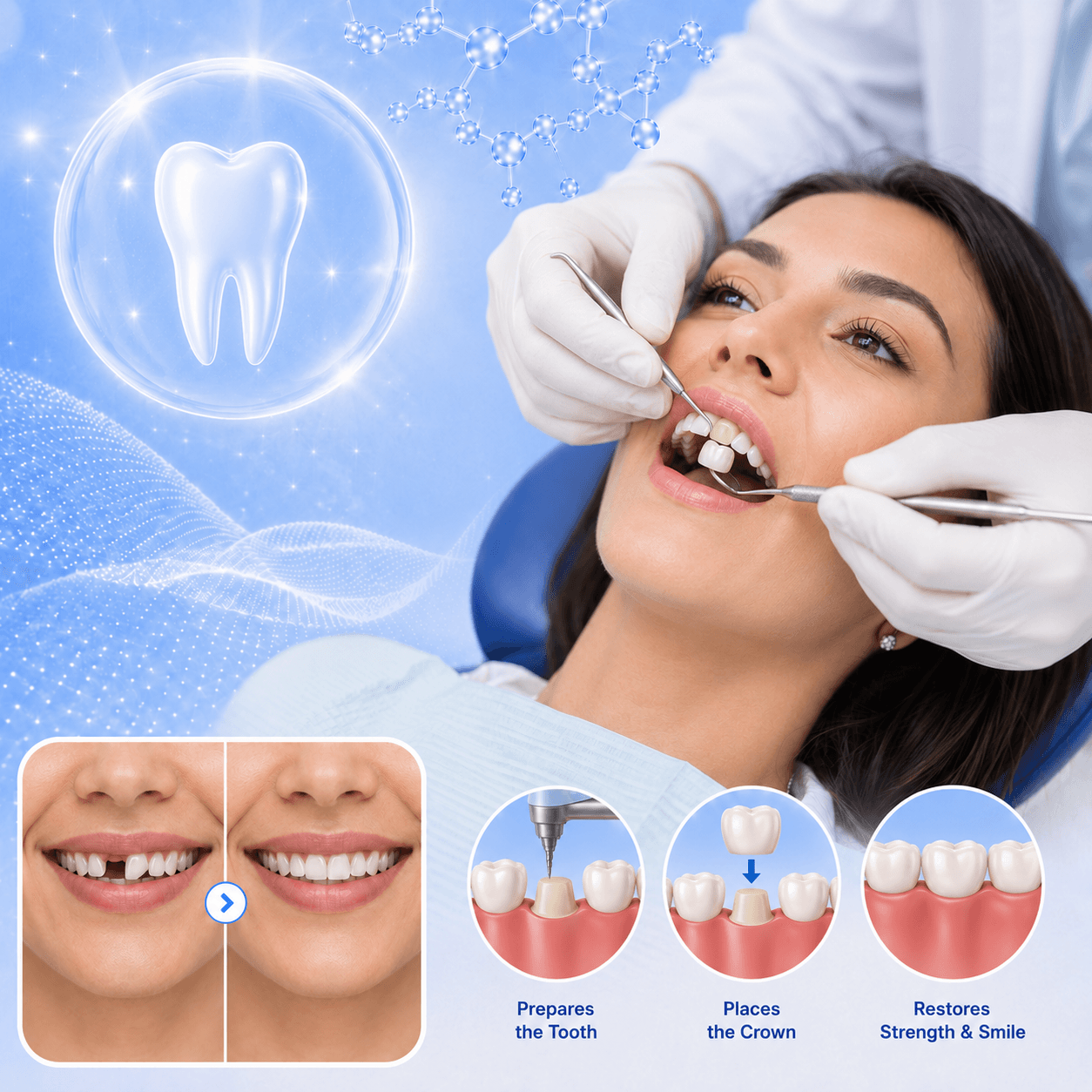 Dental crown aftercare