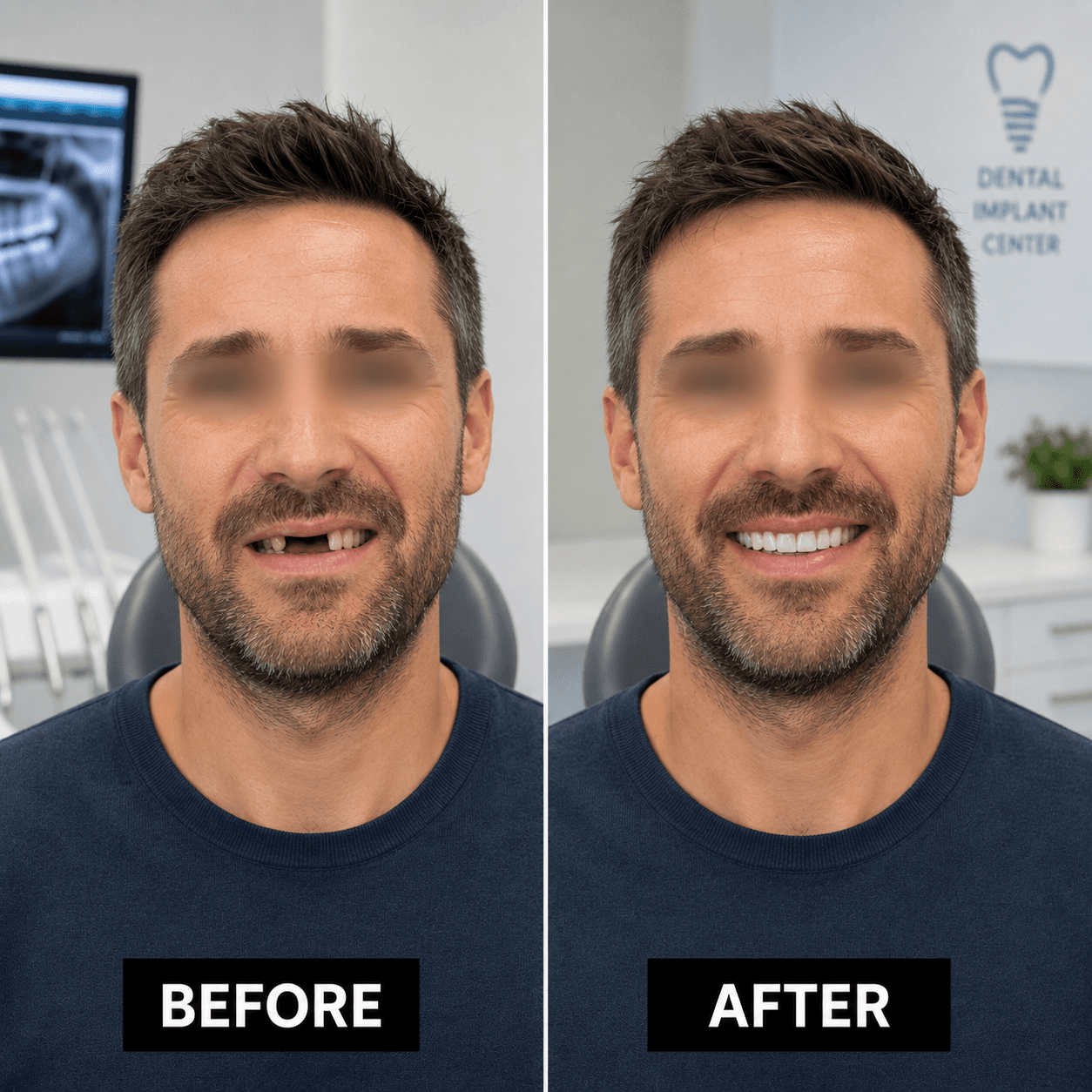 Dental implants smile restoration visual