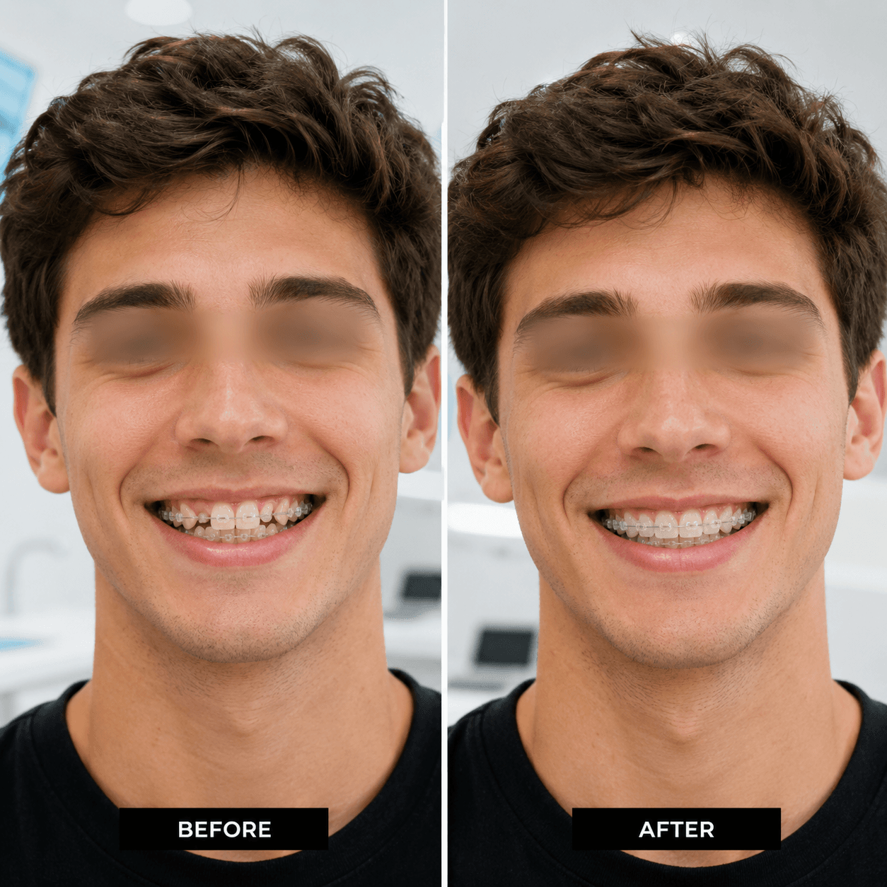 Clear aligners teeth alignment result