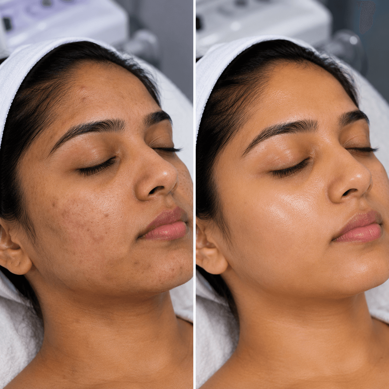 Carbon peel treatment showcase